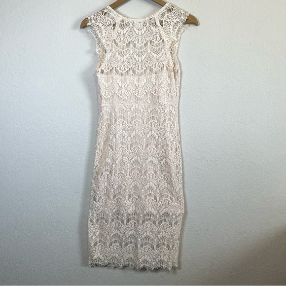 Free People Intimately Free Peek A Boo Lace Overlay Dress Cream Ivory Size XS - Picture 6 of 11